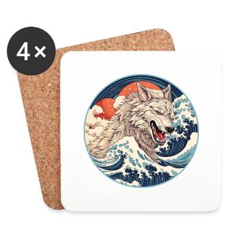 Seewolf Japan - Untersetzer (4er-Set) - Weiß - Vorne