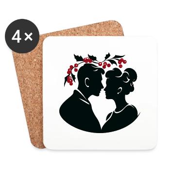 Underneath the Mistletoe - Coasters (set of 4) - white - Front