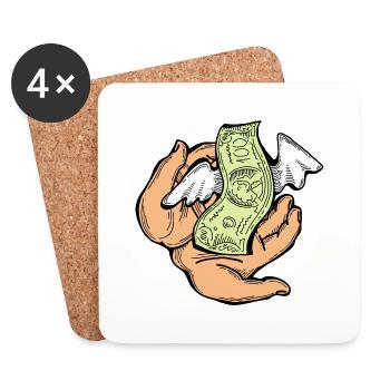 Big money flying to you for wealth and prosperity. - Coasters (set of 4) - white - Front