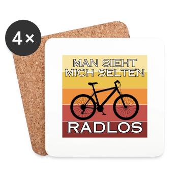 Man sieht mich selten Radlos - Untersetzer (4er-Set) - Weiß - Vorne