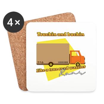 Trucking and buckin - Coasters (set of 4) - white - Front