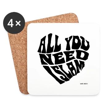 ALL YOU NEED ISLAM - Dessous de verre (lot de 4) - blanc - Devant