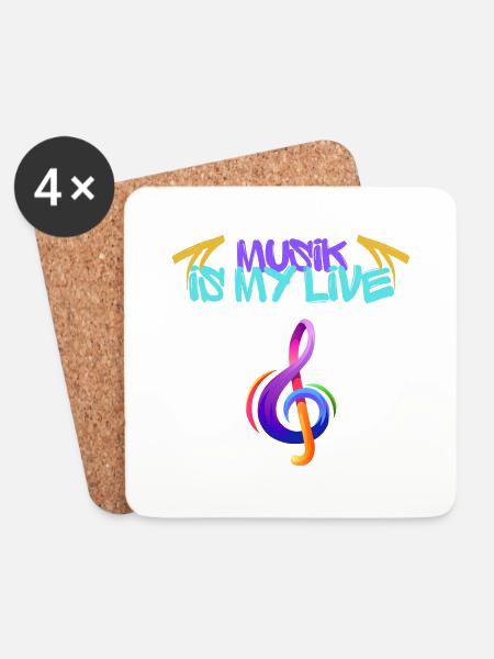 Musik - Untersetzer (4er-Set) - Weiß
