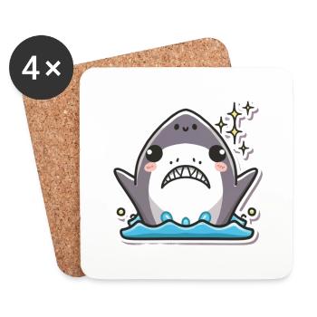 Shark Lover - Coasters (set of 4) - white - Front