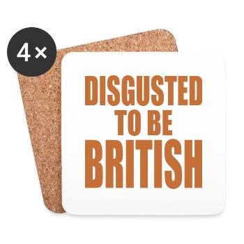 disgusted to be british - Dessous de verre (lot de 4) - blanc - Devant