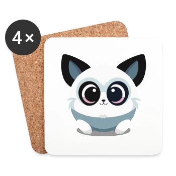 Cute Animal - Coasters (set of 4) - white - Front