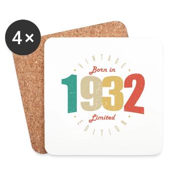 1932 Vintage Retro Birthday Gift 1932 - Coasters (set of 4) - white - Front