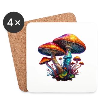 Magic Mushrooms - Coasters (set of 4) - white - Front