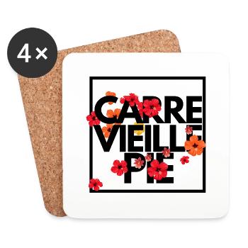 Carré Vieille Pie cadeau femme - Dessous de verre (lot de 4) - blanc - Devant