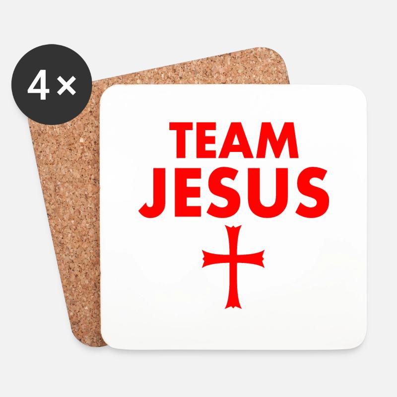 Team jesus - Untersetzer (4er-Set) - Weiß
