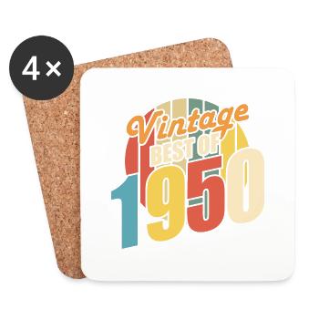 Jahrgang 1950er Jahre Das Beste aus den 1950er Jahren - Annif 74 Jahre - Untersetzer (4er-Set) - Weiß - Vorne