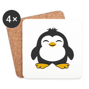 Penguin Cute Little Child Chick Happy Dick Baby - Coasters (set of 4) - white - Front
