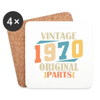 Monat 1970. 1970 Geburtstagsgeschenk. 54 Jahre alt Birt - Untersetzer (4er-Set) - Weiß - Vorne