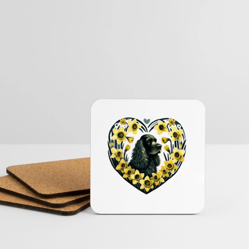 Schwarzer Cocker Spaniel Untersetzer (4er-Set)