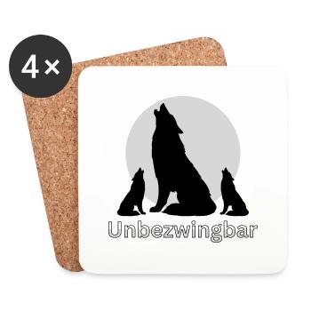Indomitable Wolves - Spell - ApriNoeScor - Coasters (set of 4) - white - Front