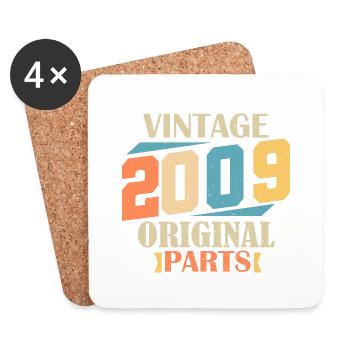 Mois 2009. Cadeau d'anniversaire 2009. 15 ans Birt - Dessous de verre (lot de 4) - blanc - Devant