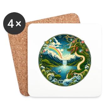 Conte de fées chinois - Dessous de verre (lot de 4) - blanc - Devant