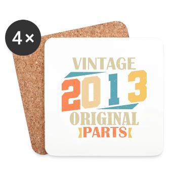 Mois 2013. Cadeau d'anniversaire 2013. 11 ans Birt - Dessous de verre (lot de 4) - blanc - Devant