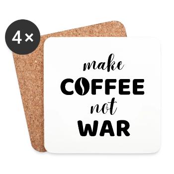make coffee not war - Coasters (set of 4) - white - Front