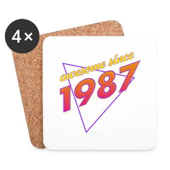 Rétro - Awesome since 1987 - Dessous de verre (lot de 4) - blanc - Devant