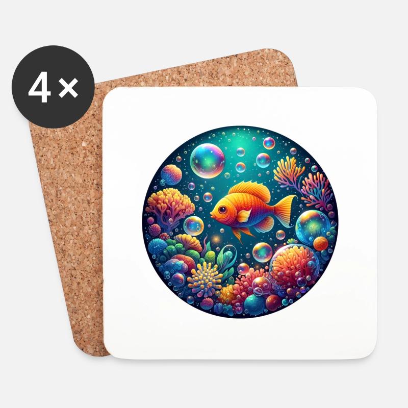 Unterwasser Zauberwelt - Untersetzer (4er-Set) - Weiß