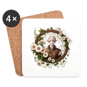 Flower Elf - Coasters (set of 4) - white - Front
