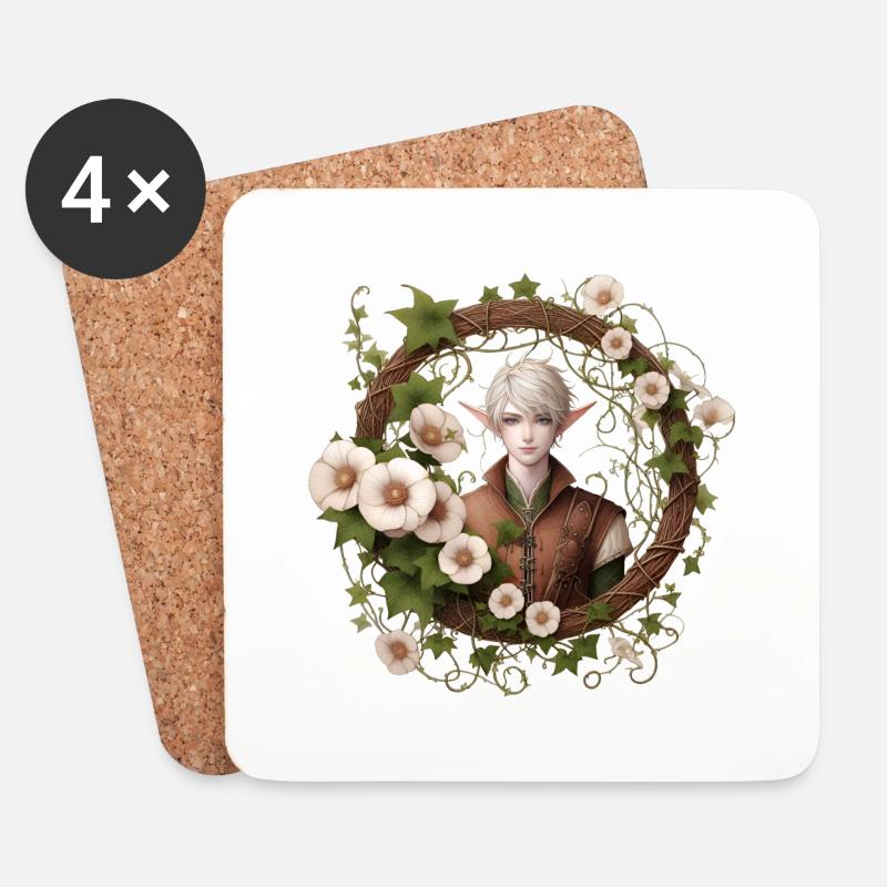 Flower Elf - Coasters (set of 4) - white