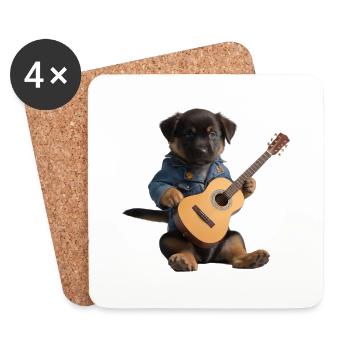 Puppy Dog Gitarre - Untersetzer (4er-Set) - Weiß - Vorne