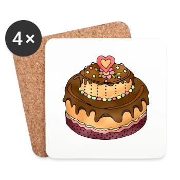 Cake - Coasters (set of 4) - white - Front