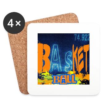 BASKETBALL-CHEMIE - Untersetzer (4er-Set) - Weiß - Vorne
