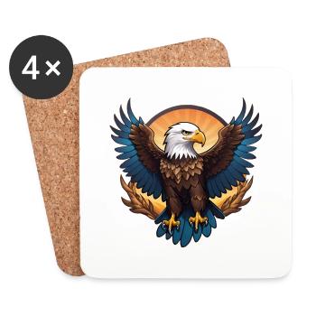 Adler - Untersetzer (4er-Set) - Weiß - Vorne