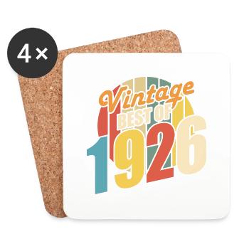 Jahrgang 1926 Best of 1926 - Annif 98 Jahre - Untersetzer (4er-Set) - Weiß - Vorne