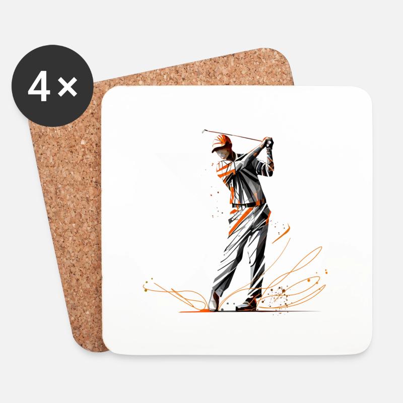 golf, Golfspieler, Golf tee - Untersetzer (4er-Set) - Weiß