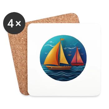 Régate - Dessous de verre (lot de 4) - blanc - Devant