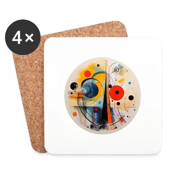 Kunst abstrakt - Untersetzer (4er-Set) - Weiß - Vorne