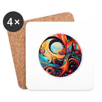 abstract art - Coasters (set of 4) - white - Front