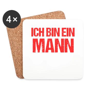 Ich bin ein Mann ich kann Dinge schon vergessen - Untersetzer (4er-Set) - Weiß - Vorne