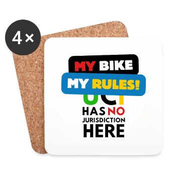 Mon vélo, mes règles - Dessous de verre (lot de 4) - blanc - Devant