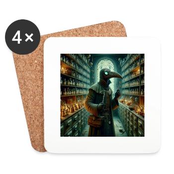 Plague Doctor - Coasters (set of 4) - white - Front