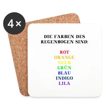 Colors Rainbow Gift Idea for Kids Colorful - Coasters (set of 4) - white - Front