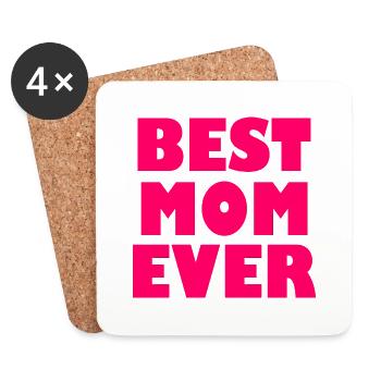 Best mom ever - Dessous de verre (lot de 4) - blanc - Devant