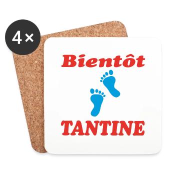 BIENTOT TANTINE - Dessous de verre (lot de 4) - blanc - Devant