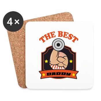 DER BESTE PAPA - Untersetzer (4er-Set) - Weiß - Vorne