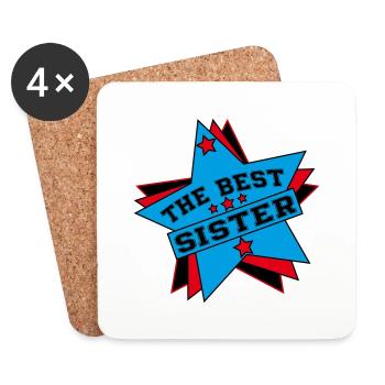 DIE BESTE SCHWESTER - Untersetzer (4er-Set) - Weiß - Vorne