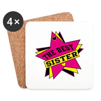 THE BEST SISTER - Dessous de verre (lot de 4) - blanc - Devant
