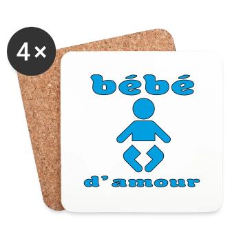 Bébé d'amour - Dessous de verre (lot de 4) - blanc - Devant