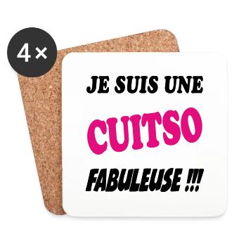 Je suis une cuisto fabuleuse !!! - Dessous de verre (lot de 4) - blanc - Devant