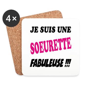 FRERE SOEUR BROTHER SISTER - Dessous de verre (lot de 4) - blanc - Devant