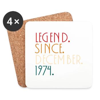 Légende depuis Decembre 1974 - Minimalist - Dessous de verre (lot de 4) - blanc - Devant