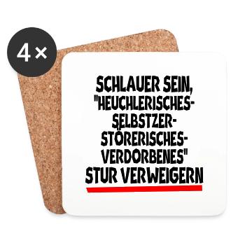 verweigern - Untersetzer (4er-Set) - Weiß - Vorne